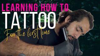 Teaching myself how to tattoo for the first time [upl. by Ymorej]