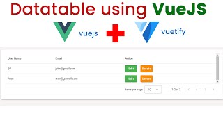 Datatable using VueJS [upl. by Lanevuj]