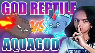 god Reptile vs Aqua god Gameplay  Axie Infinity  Axie Meta [upl. by Cornelie]