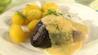 Rezept Pochierter Fisch  Lachs oder zarter Dorsch mit Senfsoße empfohlen [upl. by Johst]