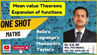 Taylors Theorem  Maclaurins Theorem  Rolles Theorem  Lagranges Theorem  One Shot  vkmpoint [upl. by Ahsinrats]