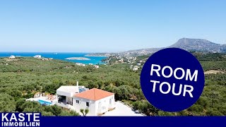 Kreta  MeerblickVilla inmitten von Olivenhainen und Bergen in Kalyves  Roomtour Kaste Immobilien [upl. by Michella935]