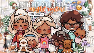 AESTHETIC Big family night routine in canada 😴💖🏡  VOICED 📢  Toca Boca Roleplay [upl. by Nnaaras]