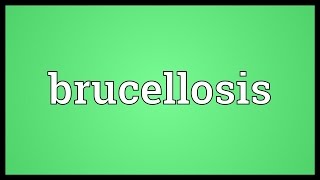 Brucellosis Meaning [upl. by Morse]