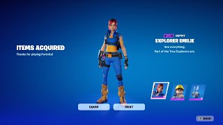 How to get Explorer Emilie Skin in Fortnite Lego FREE SKIN [upl. by Dorfman]