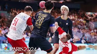 Croatia Japan play to LASTSECOND THRILLER in mens handball  Paris Olympics  NBC Sports [upl. by Hillel]