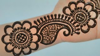 Easy Front hand flower henna design for beginners [upl. by Patty184]