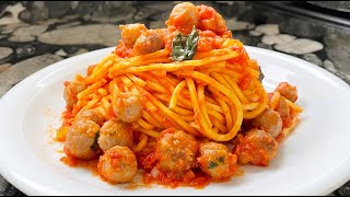 SPAGHETTI WITH MEATBALLS here is the authentic recipe from Abruzzo [upl. by Ordnas]