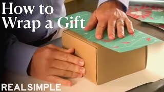 How to Wrap a Gift  Real Simple [upl. by Nirda]