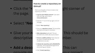 How to create a repository on Github in 60 seconds  Create GitHub Repository  githublearning [upl. by Nelra]