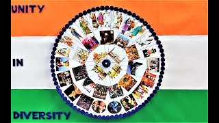 COLLAGE  UNITY IN DIVERSITY with rotatable CHAKRA for Republic DayIndependence Day Projects [upl. by Gastineau]