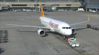 Pegasus Airbus A320 TCDCB departure from Zurich Airport [upl. by Michaelina]