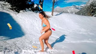 Snow Swimming  BIKINI FAIL   YouTube Sandra Nobs [upl. by Iila297]