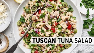 TUSCAN TUNA SALAD  ProteinPacked  Meal Prep Friendly Salad Recipe [upl. by Dallon]