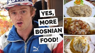 Mostar Food Review  Eating Bosnian Dishes at Šadrvan Restaurant in Mostar Bosnia and Herzegovina [upl. by Hajan]