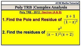 Poly TRB  Complex Analysis  Poles amp Residues  simple Problems in Tamil  CSIRNET  TNSET [upl. by Lat]