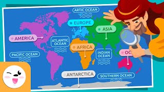 CONTINENTS and OCEANS for Kids  Compilation  How many continents and oceans are there [upl. by Nesbitt]