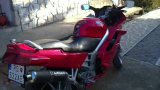 Honda VFR 750 rc 36 92 laser carbon exhaust sound [upl. by Sgninnej580]