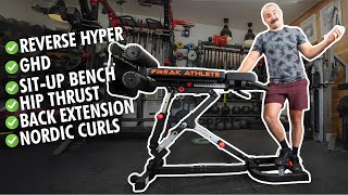 The 6in1 Freak Athlete Nordic Hyper Review Home Gym Swiss Army Knife [upl. by Aehtrod]