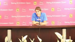 Federer Discusses Roddick Loss In Miami [upl. by Anivlek]