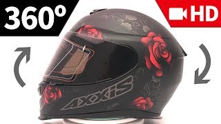 Capacete Axxis Eagle Flowers Preto Fosco em 360º HD  Grid Motors [upl. by Hedve]