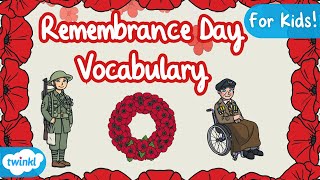 Remembrance Day Vocabulary for Kids  Remembrance Day Flashcards [upl. by Eleanor]