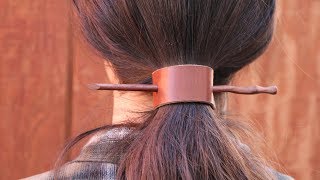 How to Make Leather Hair Barrettes [upl. by Pega630]