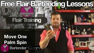 Free Flair Bartending Lesson One Palm Spin [upl. by Baniez]