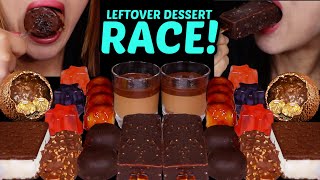 ASMR INTENSE LEFTOVER DESSERT RACE CHOCOLATE CARAMEL MOUSSE CUPS ICE CREAM BARS JELLY FERRERO 먹방 [upl. by Loella]