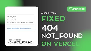 Fixed ERROR 404 on Vercel Deployment [upl. by Gundry]