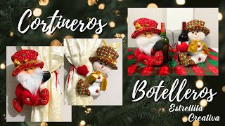 Cortineros  Botelleros Navideños  Tutorial [upl. by Oisorbma]