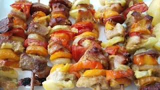 Bakina kuhinja  ražnjići sa mesom i povrćem Meat and vegetable Kebabs9 [upl. by Yeltrab770]