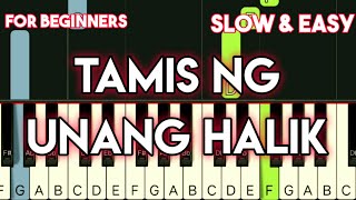 TINA PANER  TAMIS NG UNANG HALIK  SLOW amp EASY PIANO TUTORIAL [upl. by Snehpets]