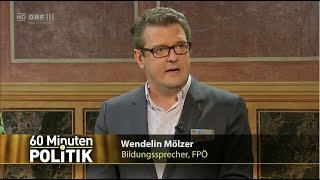 Wendelin Mölzer  60 MinutenPolitik  Bildungsreform  Zusammenfassung  2262017 [upl. by Jem]