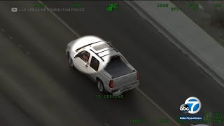 Chase video Man shoots at Las Vegas police tries carjacking others during pursuit  ABC7 [upl. by Jessee]