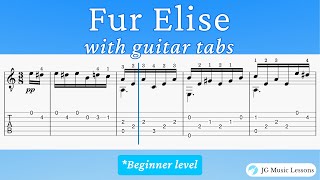 Fur Elise  fingerstyle arrangement with guitar tabs [upl. by Kalk]