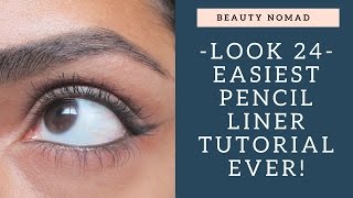 How to do Eyeliner with a Pencil Easiest Tutorial for Beginners Ever [upl. by Eecrad]