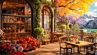 Happy Spring Morning  Relaxing Piano Jazz Music at Outdoor Coffee Shop Ambience for Work Study [upl. by Anoniw]