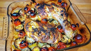 CUISSES DE POULET GRILLÉES A LA PORTUGAISE SUR SON LIT de LÉGUMES DÉTÉ [upl. by Inavoj599]