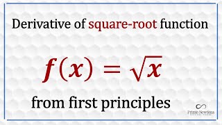 Derivative of Sqrt x from first principles [upl. by Ynnod116]