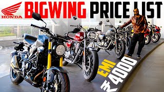 2022 Honda Big Wing All Bikes Latest Price List 💥 CB300R Highness CB350 RS CBR650R FireBlade 🔥 [upl. by Airdnala]