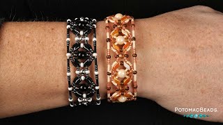 Kleos Memory Wire Bracelet  DIY Jewelry Making Tutorial by PotomacBeads [upl. by Eppesuig]