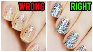 Apply Glitter Nail Polish Perfectly [upl. by Eneliak]