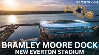 Bramley Moore Dock Everton New Stadium Flyaround and Hyperlapse [upl. by Tom900]