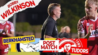 POST MATCH REACTION  Bobby Wilkinson  Berkhamsted FC 20 Hemel Hempstead Town  Herts Charity Cup [upl. by Enidan]