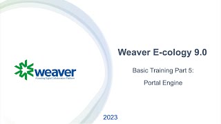 Weaver Ecology 90 Portal Engine 2023 [upl. by Yesmar]