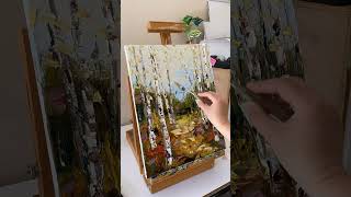 New fall textured impasto oil painting with autumn colors [upl. by Adnovaj663]