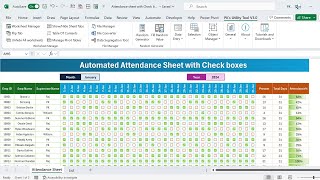 Monthly Attendance sheet in Excel with Check boxes  FREE Download [upl. by Collar513]