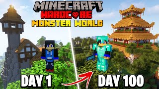 Surviving 100 Days in a MonsterInfested World in Minecraft  Fighting and Survival [upl. by Aidas]