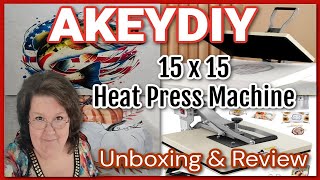 AKEYDIY 15X15 Heat Press Machine Unboxing amp Review [upl. by Homere]